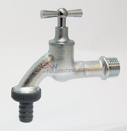 Auslaufhahn Auslaufventil Zapfhahn mit Knebeloberteil 1/2" matt chrom