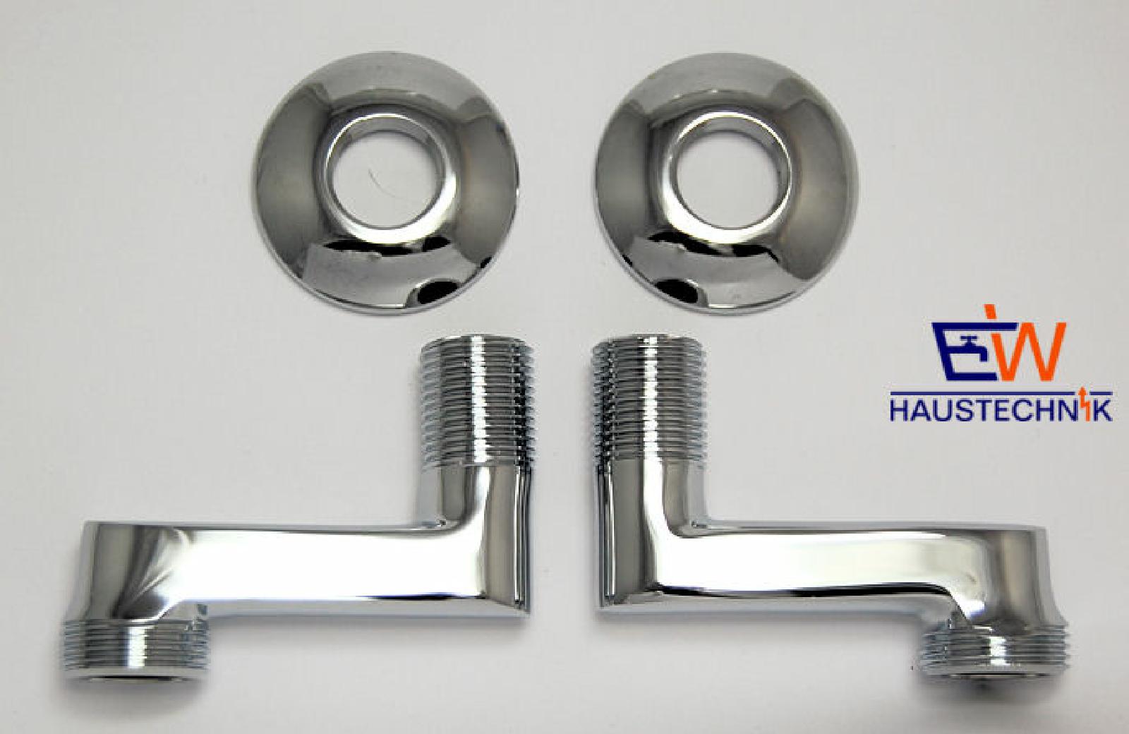 Tecuro S-Anschluss Set - Wandadapter Für Armaturen Mit 80 Mm Versatz, 2er Pack